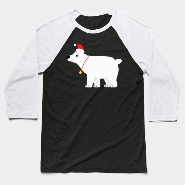 Cute Polar Bear at Christmas Baseball T-Shirt by PenguinCornerStore